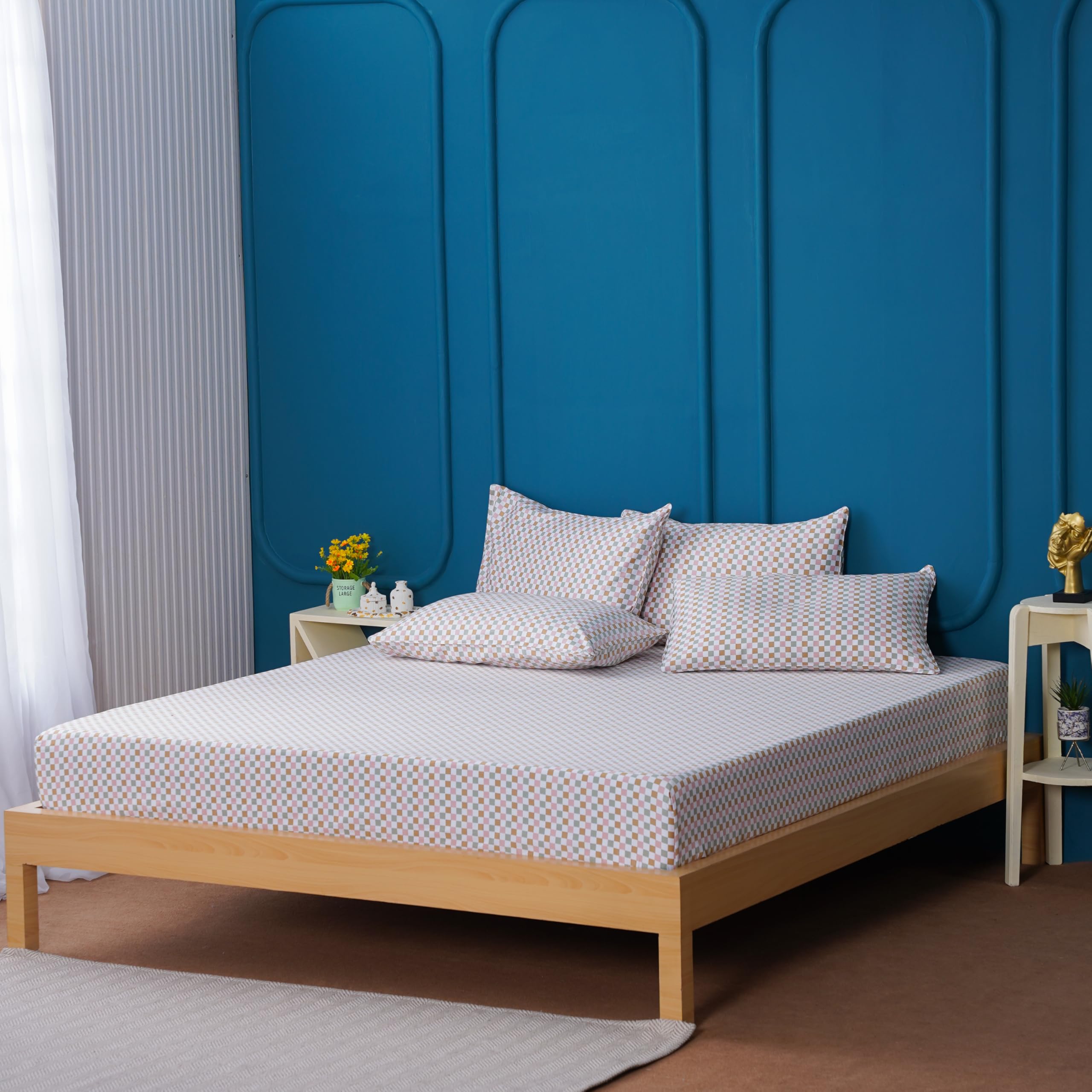 Sheet Story 100% Egyptian Cotton Double Fitted Sheet, 41cm deep, 400 Thread Count Fitted Bed Sheets Double