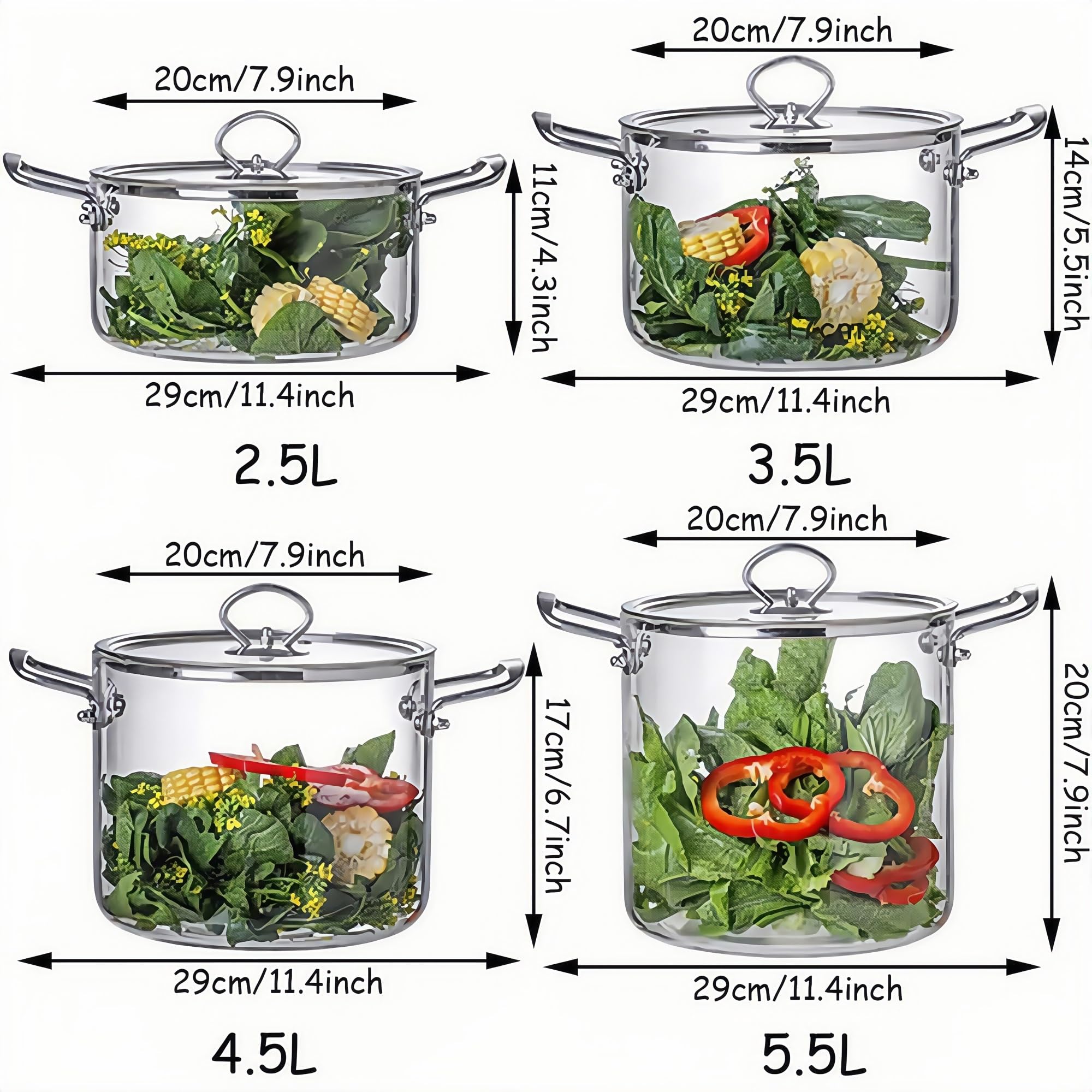 Kochtopf aus Glas – hitzebeständig, leicht, leicht zu reinigen, großartige Wärmeerhaltung, ideal für Nudeln, Suppe, Milch und mehr