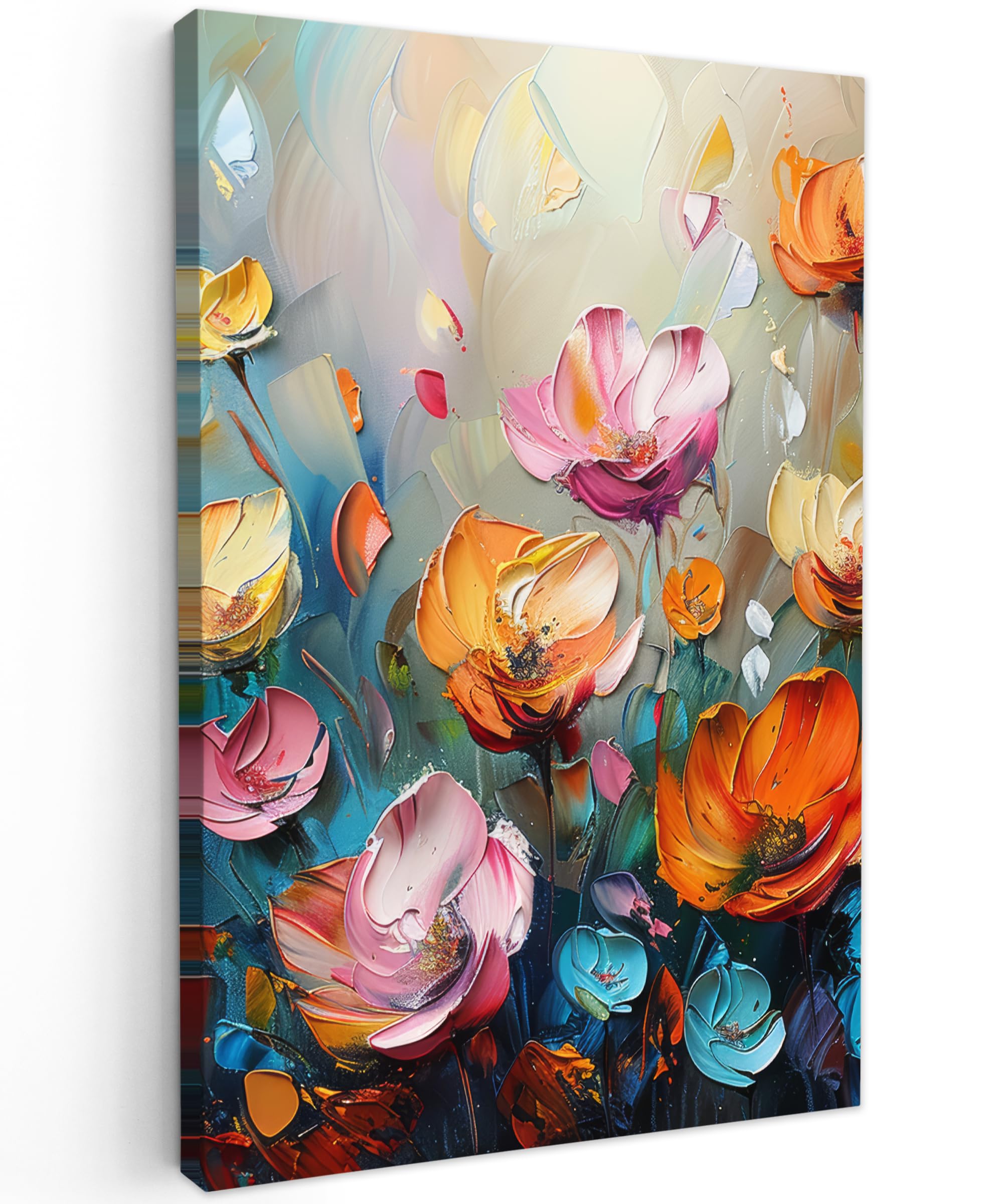MuchoWow© Laminas Cuadros de Salon para Dormitorio 40x60 cm Lienzos Decoración Pared Cuadro Habitacion Decoracion Amapolas - Flores - Arte - Botánica