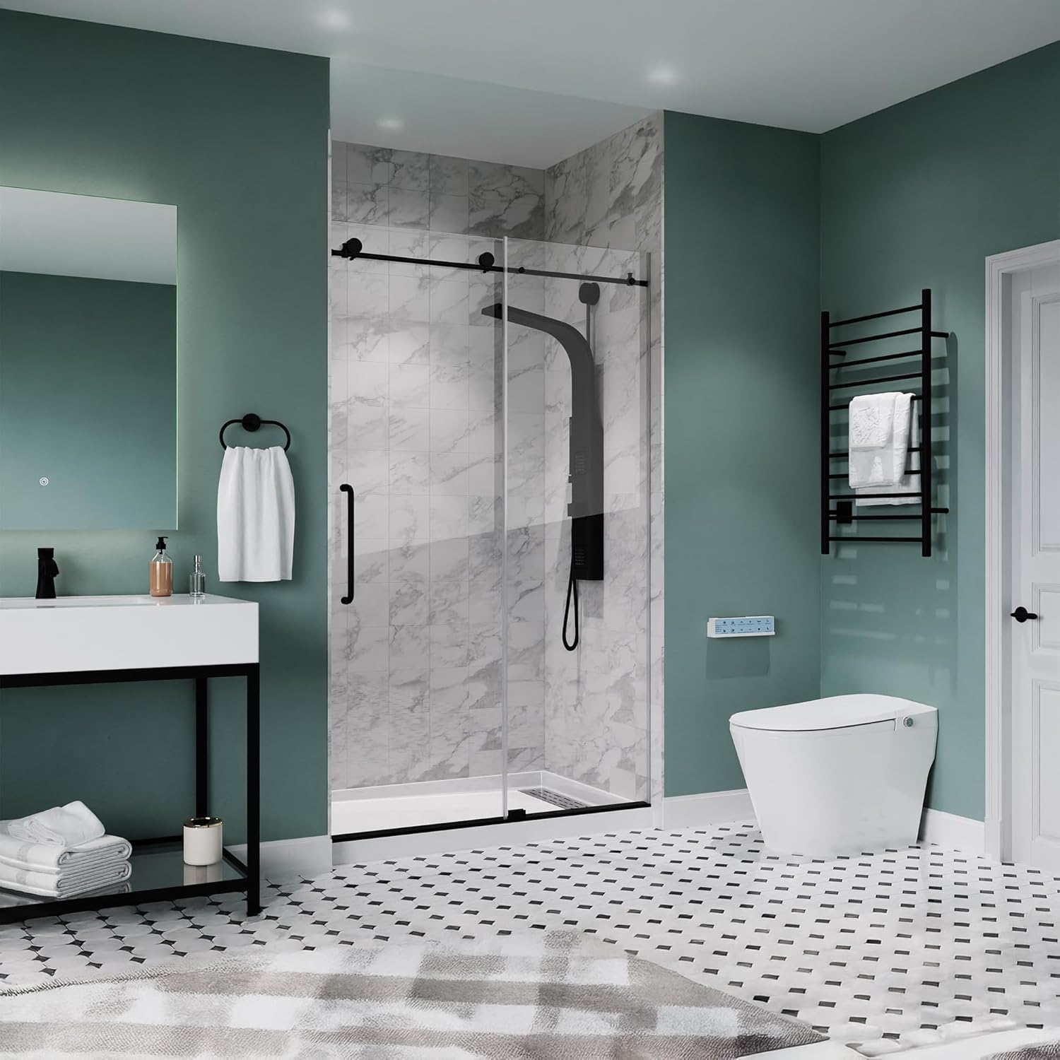 ANZZI Alexander Shower Base - 48 in. x 32 in. Right Drain Shower Base Single Threshold in Glossy White, Marine Grade Acrylic and High Yield Fiberglass, SB-AZ103R