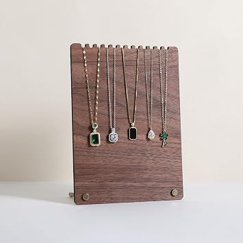 Wooden jewelry organizer board for lightweight small necklace, Walnut necklace display stand for selling, necklace storage organizer for boutique storeNecklace board-short