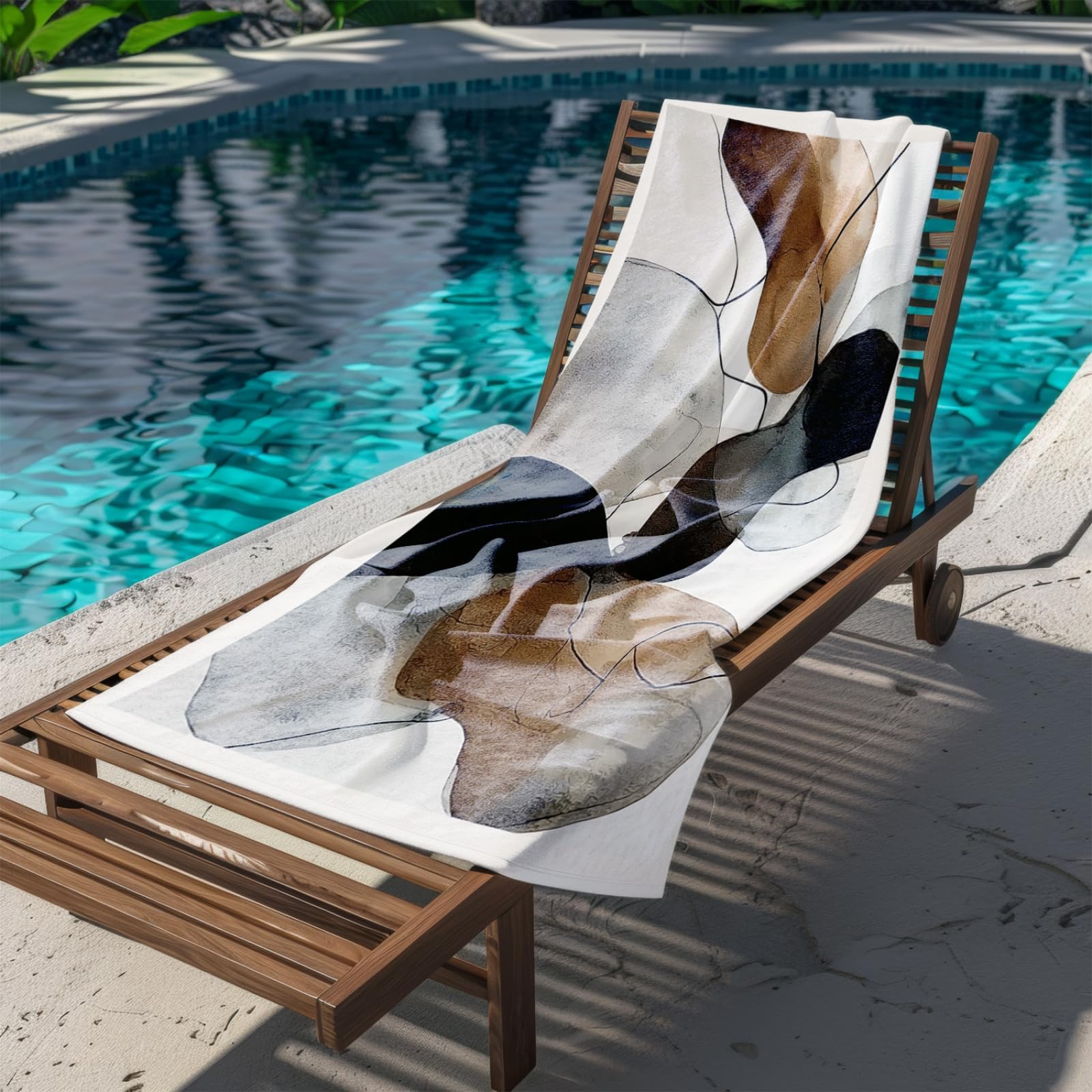 Générique Serviette de Plage 90X180 Modèle Noir Brun