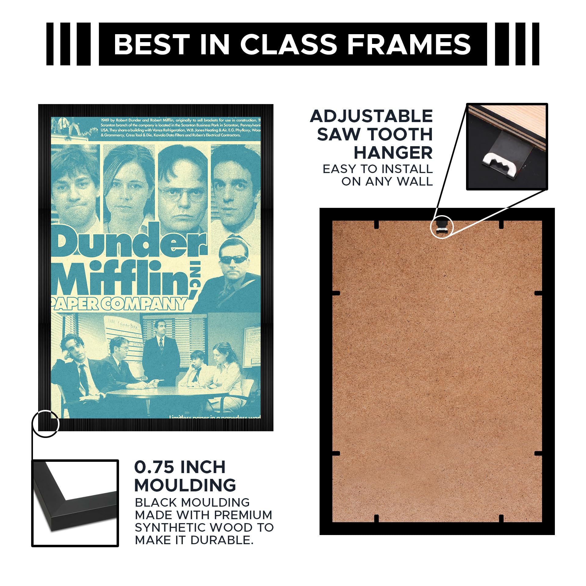 CodersParadise Dunder Mifflin Wall Poster Frames | Aesthetic A4 Poster Frames For Home, Living Room, Bedroom and Office | Wall Frames Artworks | Hanging Theme Posters 1