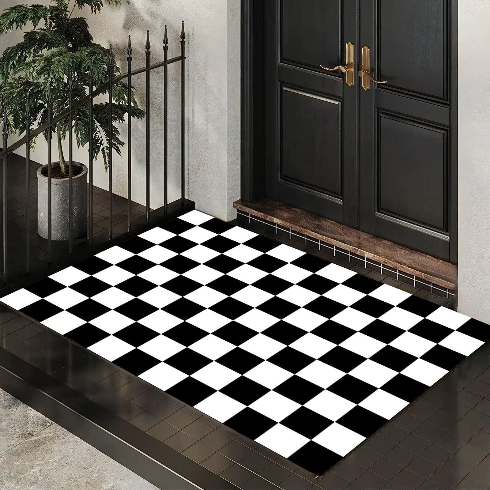 Paillasson tapis entrée intérieur lavable absorbant antidérapant pour couloir 40x60cm