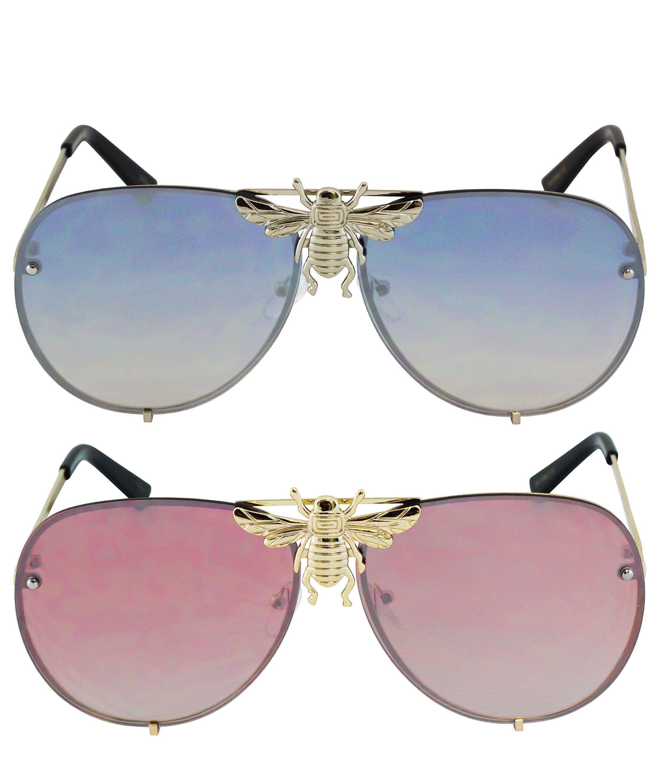 Flawless - Pilot Sunglasses Oversize Metal Frame Vintage Retro Men Women Shades