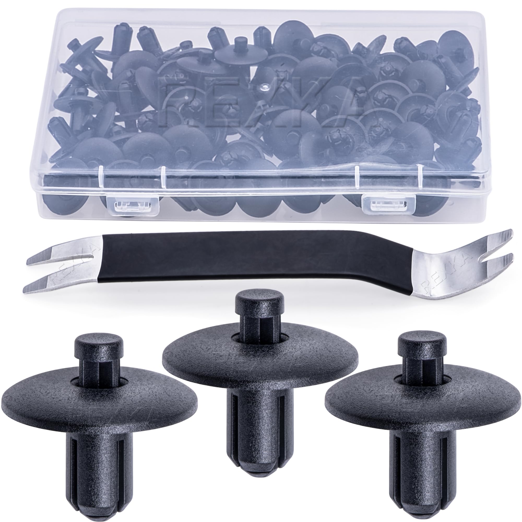 Rexka 51pcs Fender Liner Splash Shield Push-Type Retainer Clips Rivet for Audi 4D0-807-300 A4, A5, A8, Q3, Q5 & S8 1997 - -Multipurpose Auto Trim