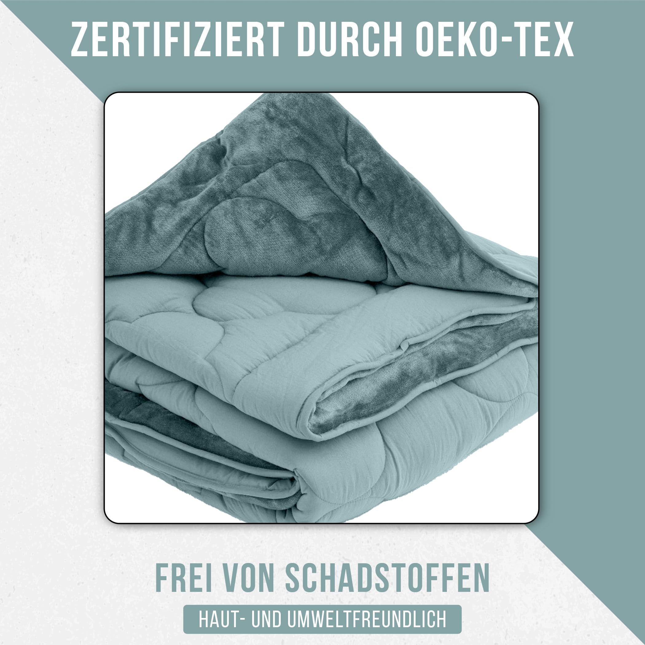 SLEEP COMFY 4 Jahreszeiten Bettdecken 220 x 240cm, Samt & Mikrofaser ohne Bezug, Atmungsaktives, Hypoallergene Steppdecke für Zuhause, Caravan & Camping, Oeko-TEX®-Zertifiziert
