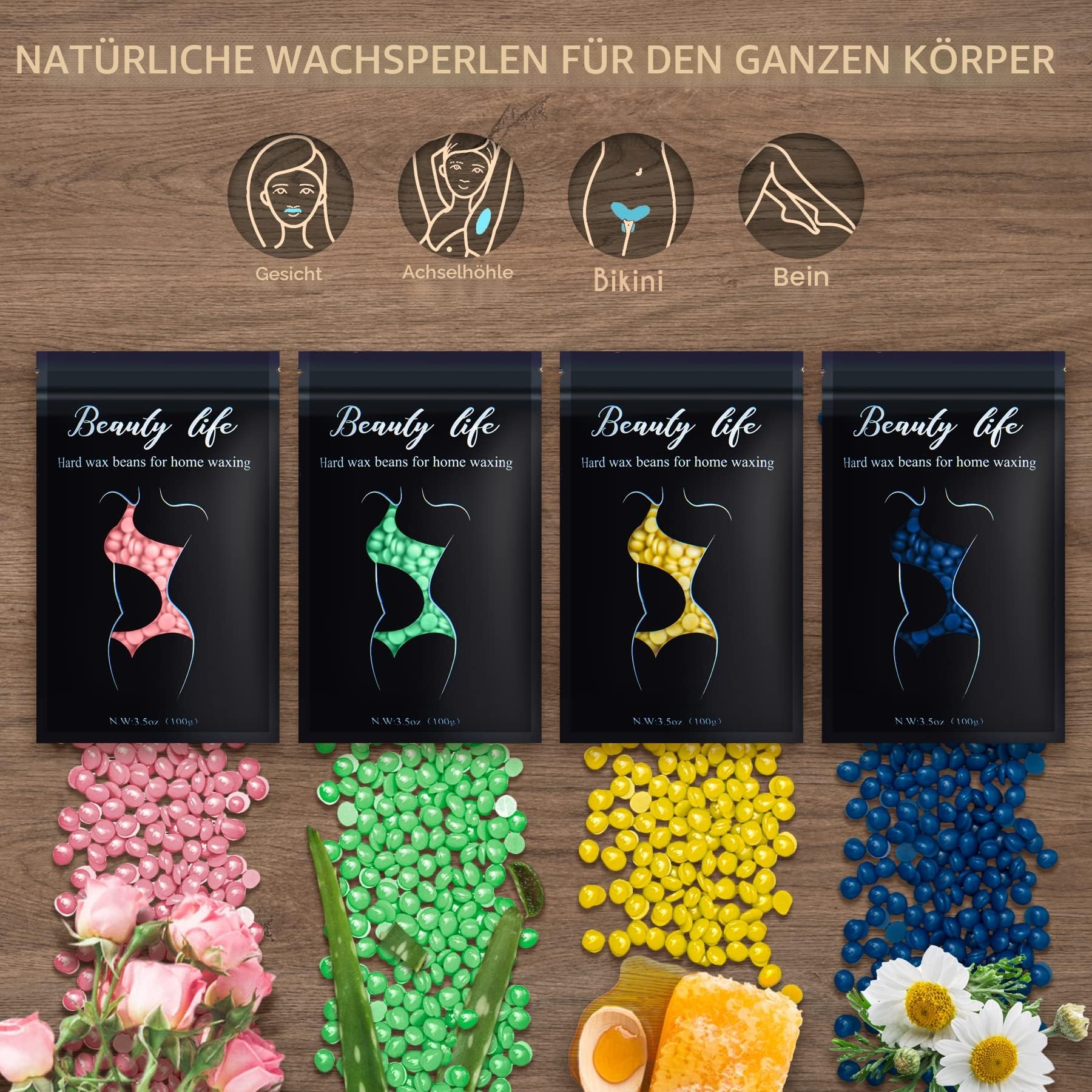 Madors Wachswärmer Waxing Set mit 400g Wachsbohnen- Warm Wax Set wachsmaschine enthaarung set - Waxing Maschine für Wachs Haarentfernung Perlen für Ganzkörper Waxing zu Hause