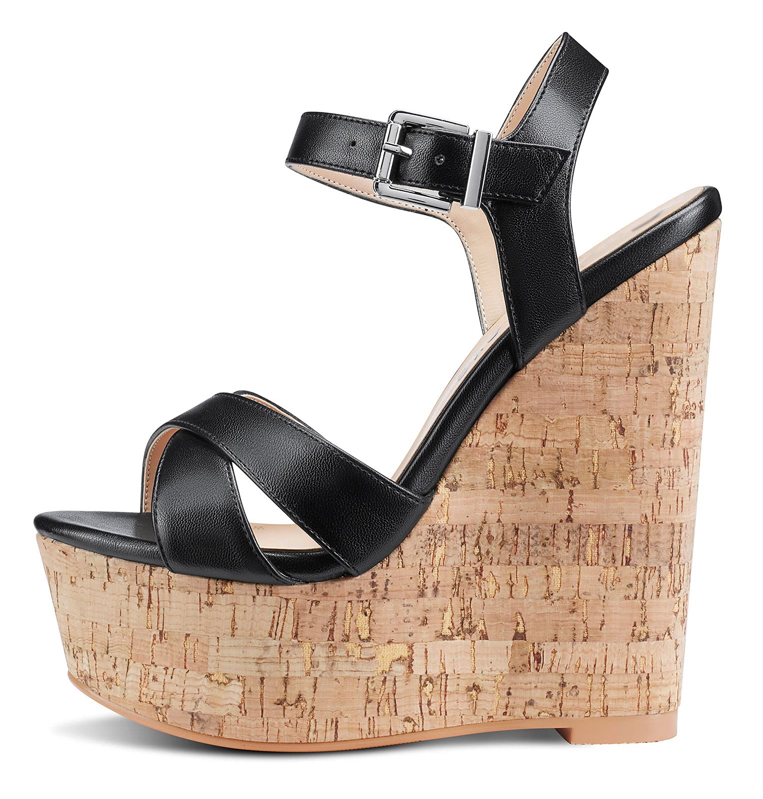Women's Wedge Sandal Open-Toe Ankle-Strap Slingback 6.3IN Platform High Heels