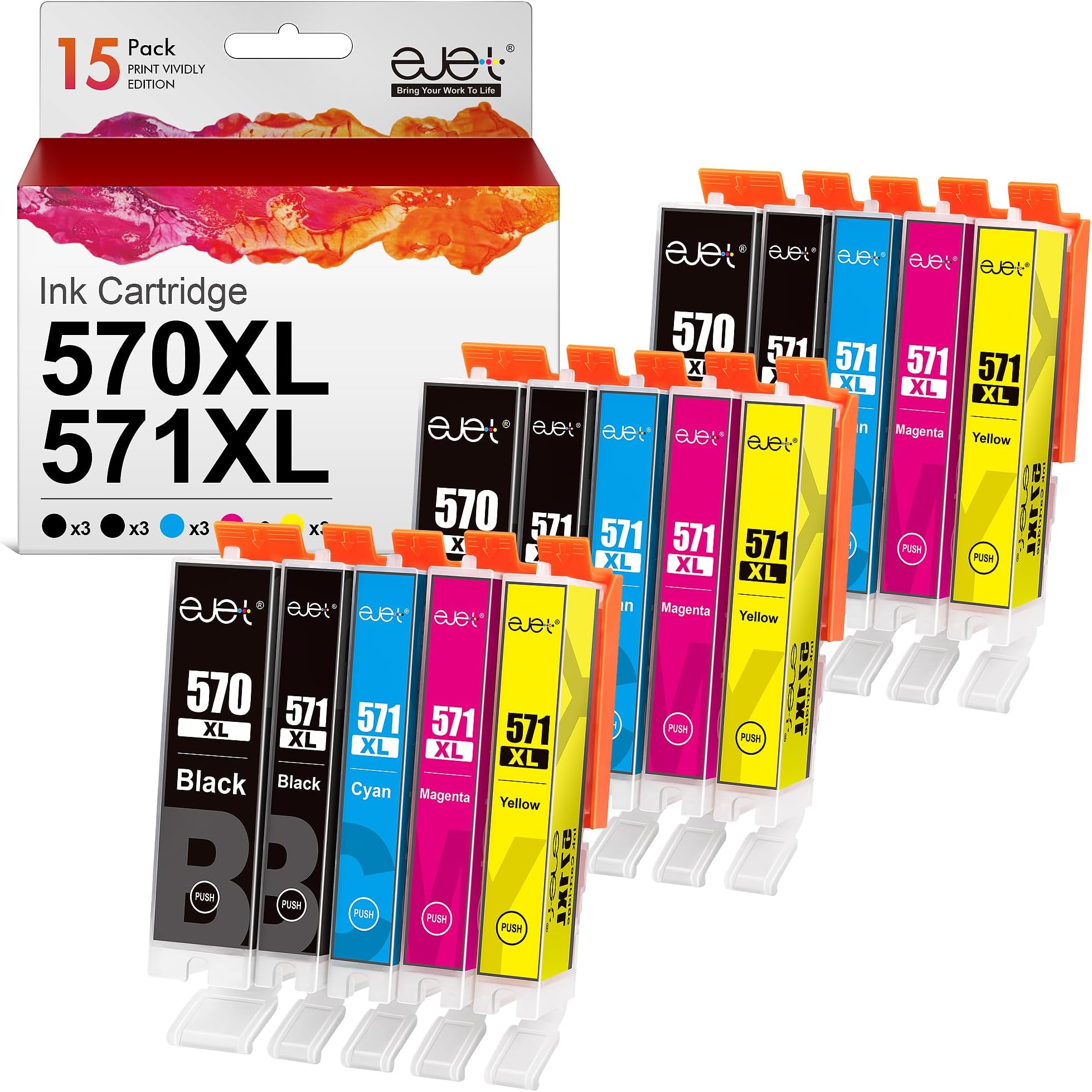 20 XL Druckerpatronen Kompatibel Für Canon PGI-570/CLI-571 – Multipack, Für MG/TS Serie