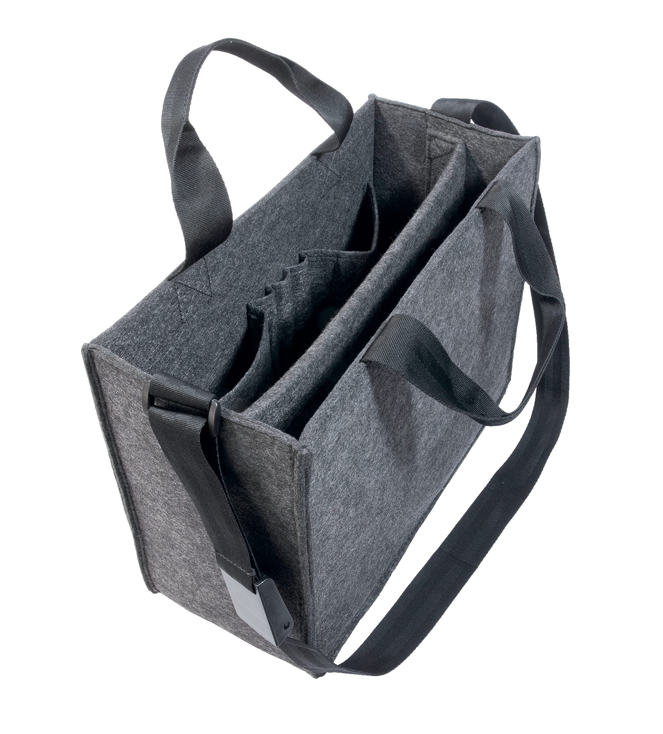 Sigel Desk Sharing Bag Classic dunkelgrau Medium Laptop bis 15,4 Zoll | BA410, Organizer für mobiles Arbeiten, absolut sicherer Stand, synthetischer Filz, 36 x 15 x 28 cm