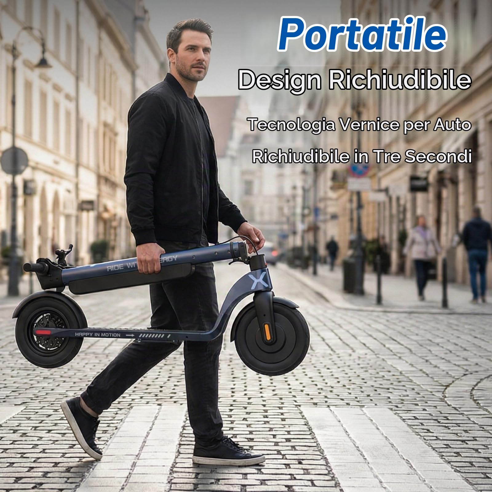 HX X6 Monopattino Elettrico Adulto triplo Pieghevole,Scooter elettrico portatile a zaino,Batteria Rimovibile,350W,25km/h,20-40KM,Display LCD,APP,Doppio Freno,Ruota piena da 5.5'',3 velocità