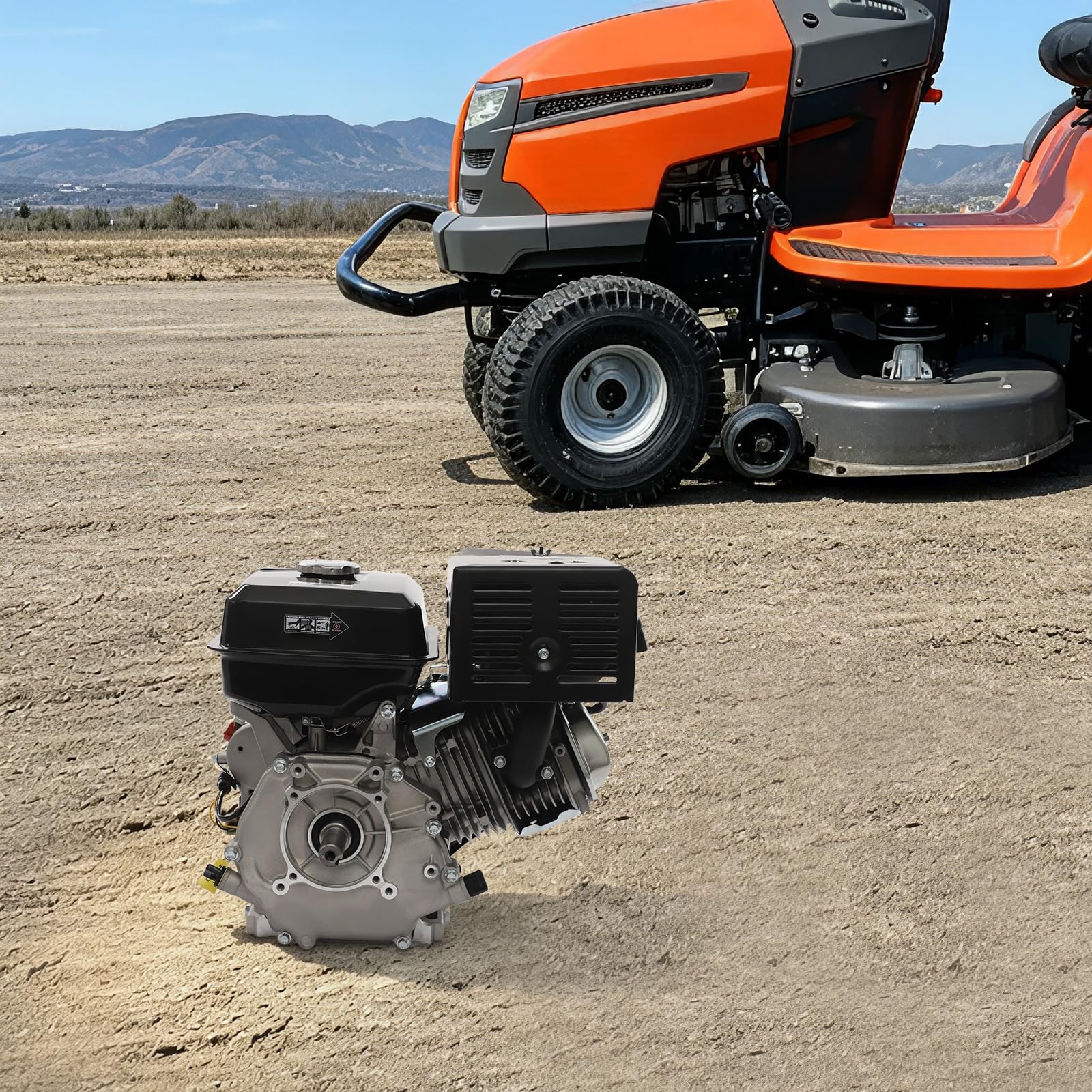 Motore a benzina a 4 tempi, 420 cc, 15 CV, motore OHV, 9700 W, 3600 giri, per pompa dell'acqua, tosaerba, generatore, compressore d'aria, spaccalegna, nero