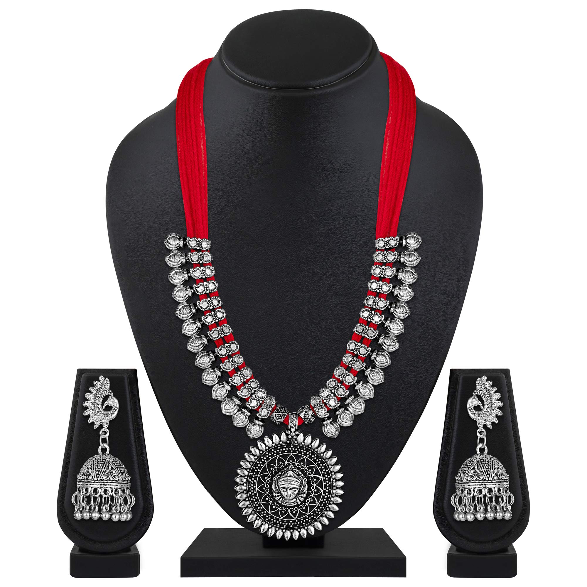 Oxidised Silver Antique Necklace Set
