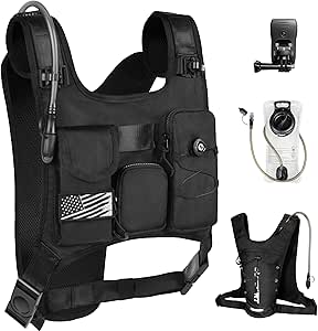 OUTSKIRT Running Hydration Vest Backpack, Lightweight Adjustable Chest Pack with 2L Water Bladder Bag, Hydration Chest Bag for Hiking, Cycling, Hunting and Climbing for Women Men