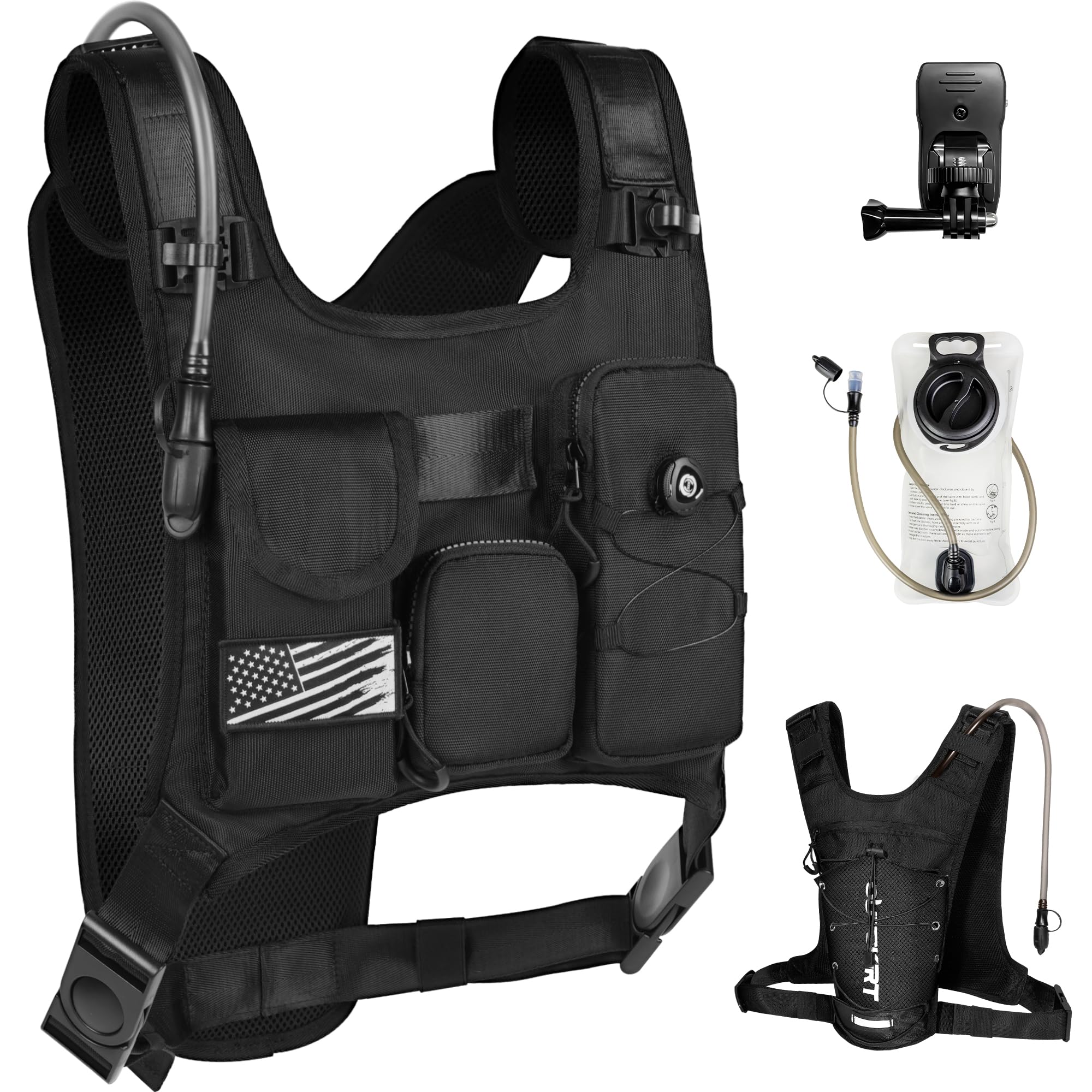 OUTSKIRT Running Hydration Vest Backpack, Lightweight Adjustable Chest Pack with 2L Water Bladder Bag, Hydration Chest Bag for Hiking, Cycling, Hunting and Climbing for Women Men-image-43