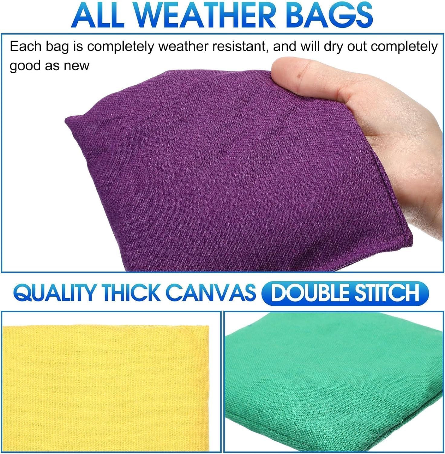 Lot de 24 poufs Cornhole à lancer - 15 x 15 cm - En nylon - Sac de rangement étanche - Avec sac de transport - Pour adultes - PE sensoriel - Jonglier - Éducation sportive
