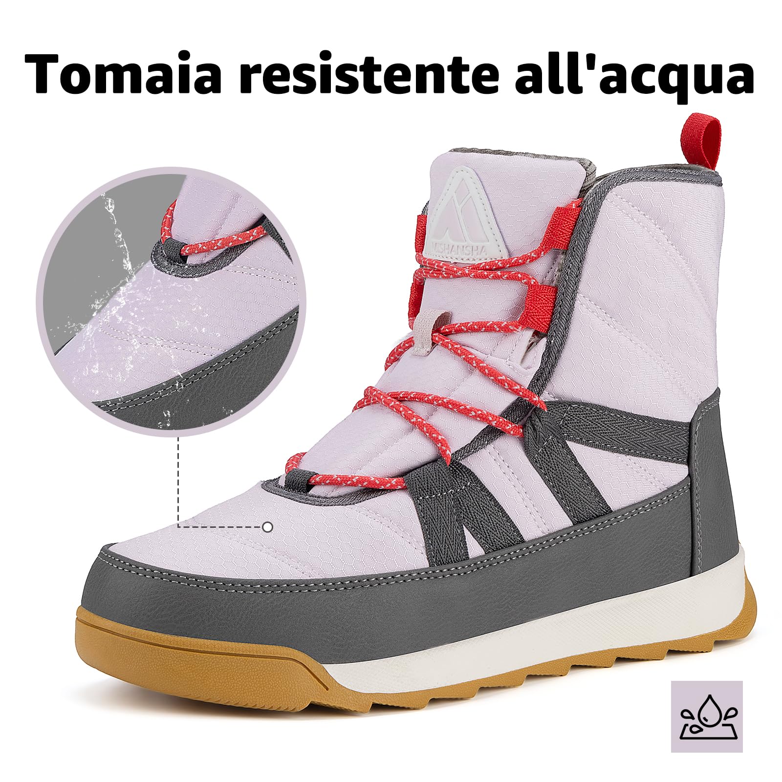 Mishansha Stivali da Neve Donna Antiscivolo Caldi Scarpe Invernali Comfort Gr.36-42