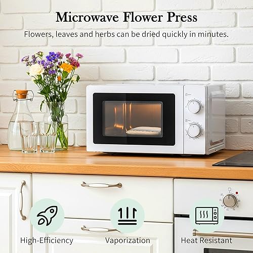 Miniatura 2 de Aboofx Prensa de flores para microondas, kit de secado rápido de flores, 6.3 x 6.3 pulgadas, kit de prensado de flores para microondas para adultos,
