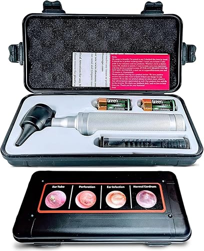 Otoscopio de 5ª generación Dr Mom LED Pro, otoscopio de tamaño completo con nuestro mayor diámetro óptico, lente de vidrio, incluye pilas,