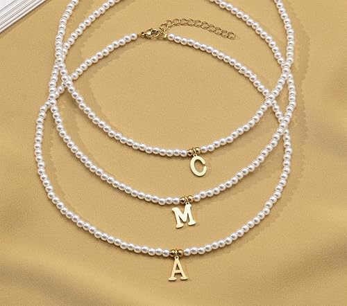 Miniatura 4 de Pearl Initial Gifts Necklace for Girls Gold Pendant With Extension Chain Meaningful Jewelry Gifts for Women
