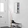 Umbra Cubiko 24x12 inch Rectangular Black Metal Bathroom Mirror Storage Cabinet with 3 Shelves