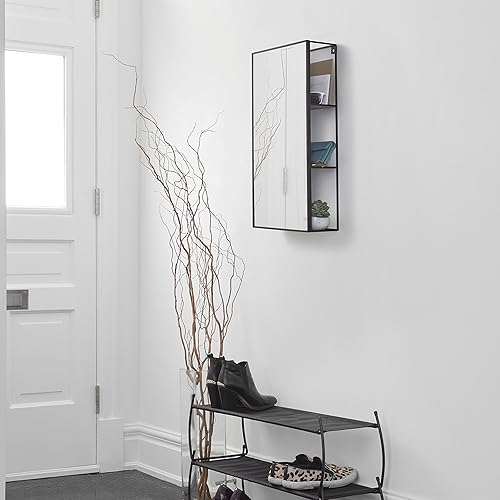 Miniatura 9 de Umbra Cubiko - Armario de almacenamiento rectangular de metal negro de 24 x 12 pulgadas con 3 estantes