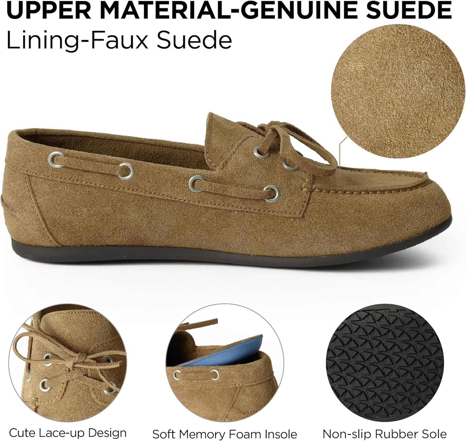 Loafers for Women Slip On Flats Boat Shoes Business Casual Work Comfortable Bow Lace Loafer Dressy Office - Image 4