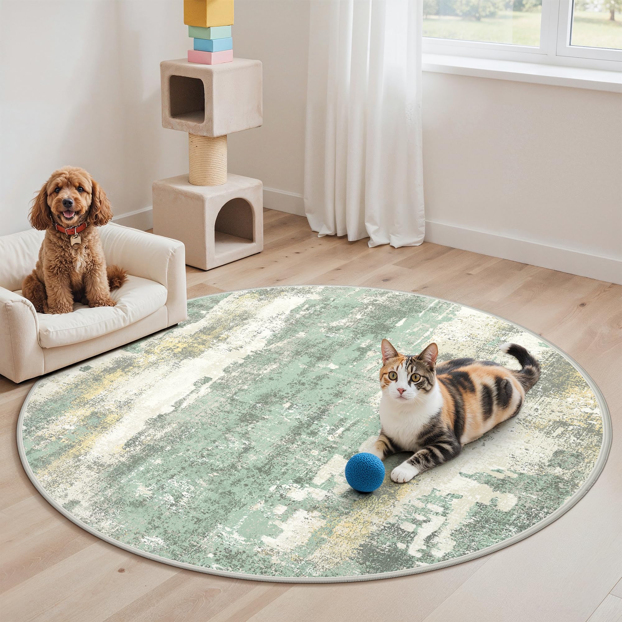 BEIMO Waschbarer Teppich Wohnzimmer, Abstrakt Design Teppich Schlafzimmer Kurzflor, Groß Teppiche rutschfest Weiche für Badezimmer Esszimmer Flur