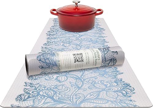 RIMONA'S Camino de mesa térmico resistente al calor y salvamanteles para platos calientes, platos calientes impermeables para proteger la mesa y la