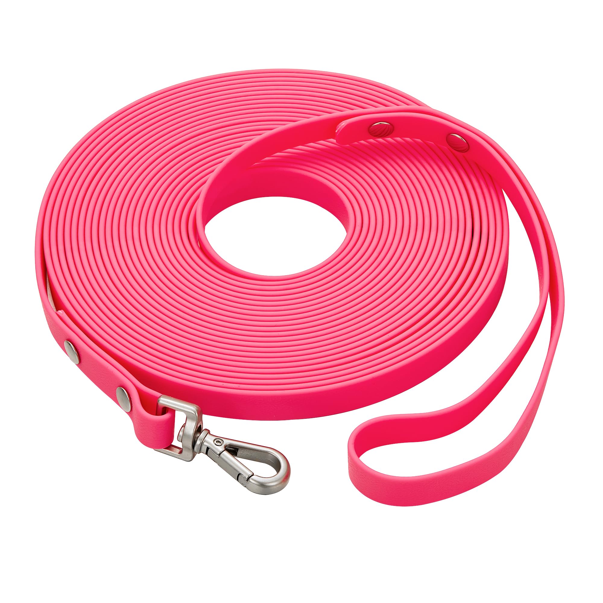 Waterproof Long Dog Training Leash 6ft Outdoor PVC Dog Leashes Great for Large Medium Small Dog Training Lead,Beach,Yard,Play,Camping(Rosered