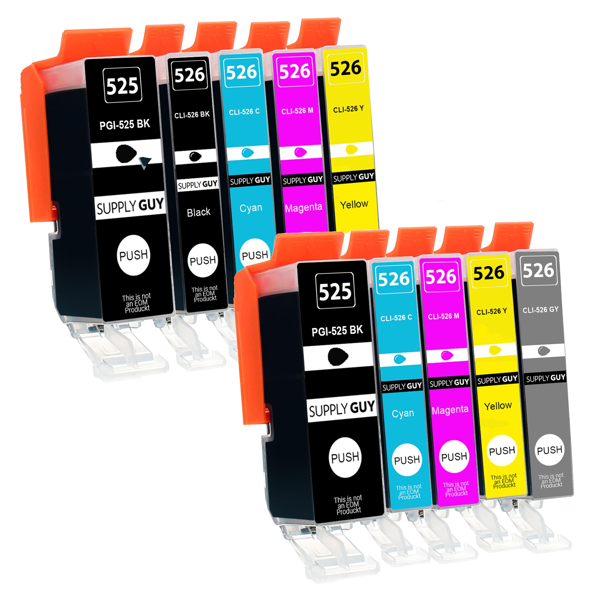 Lot De 10 Cartouches Compatibles PGI525 CLI526 - Pour Canon Pixma MG5250, MG6150, MG8150 - NEUF