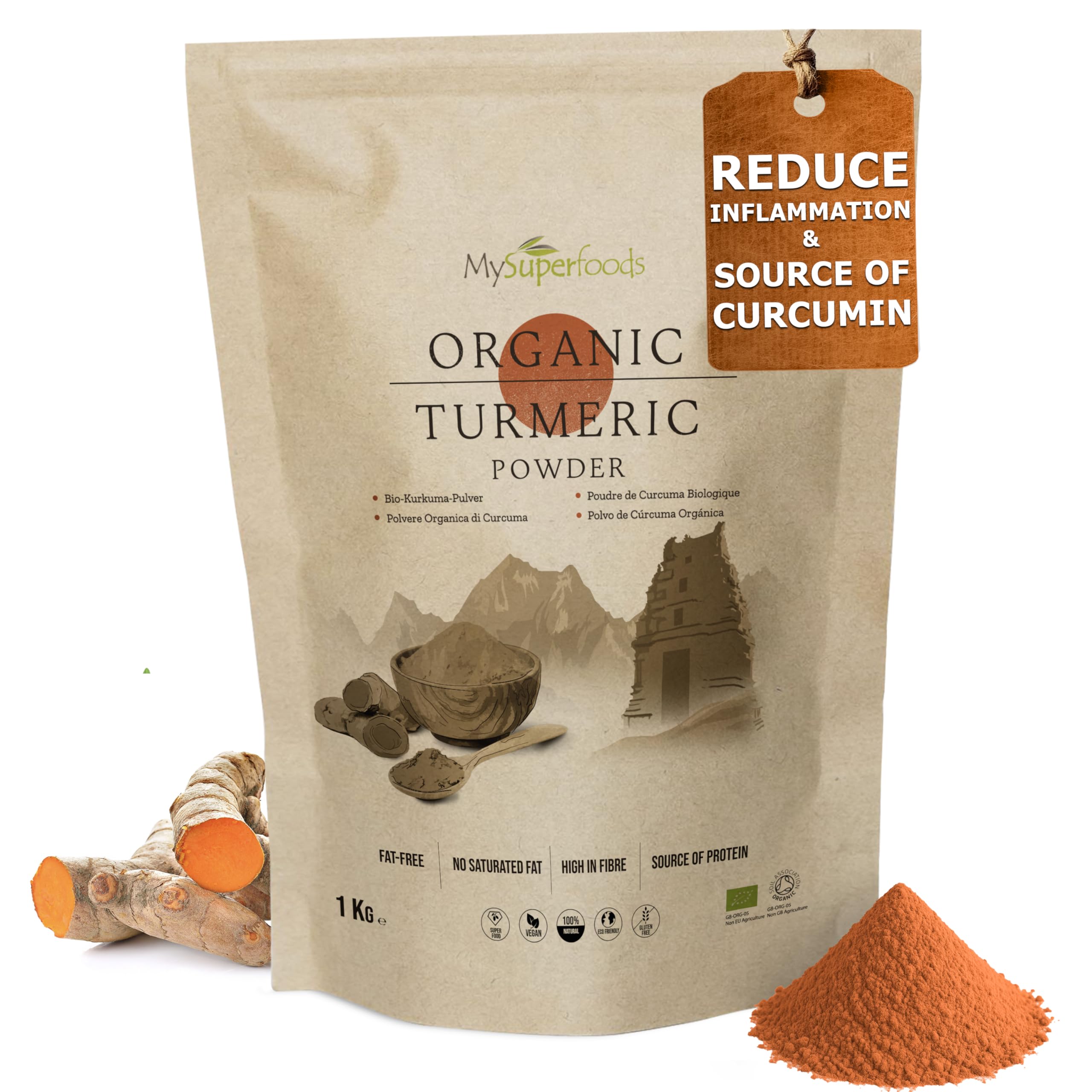 Turmeric Powder | Organic | 1Kg | Natural Source of Curcumin | MySuperfoods