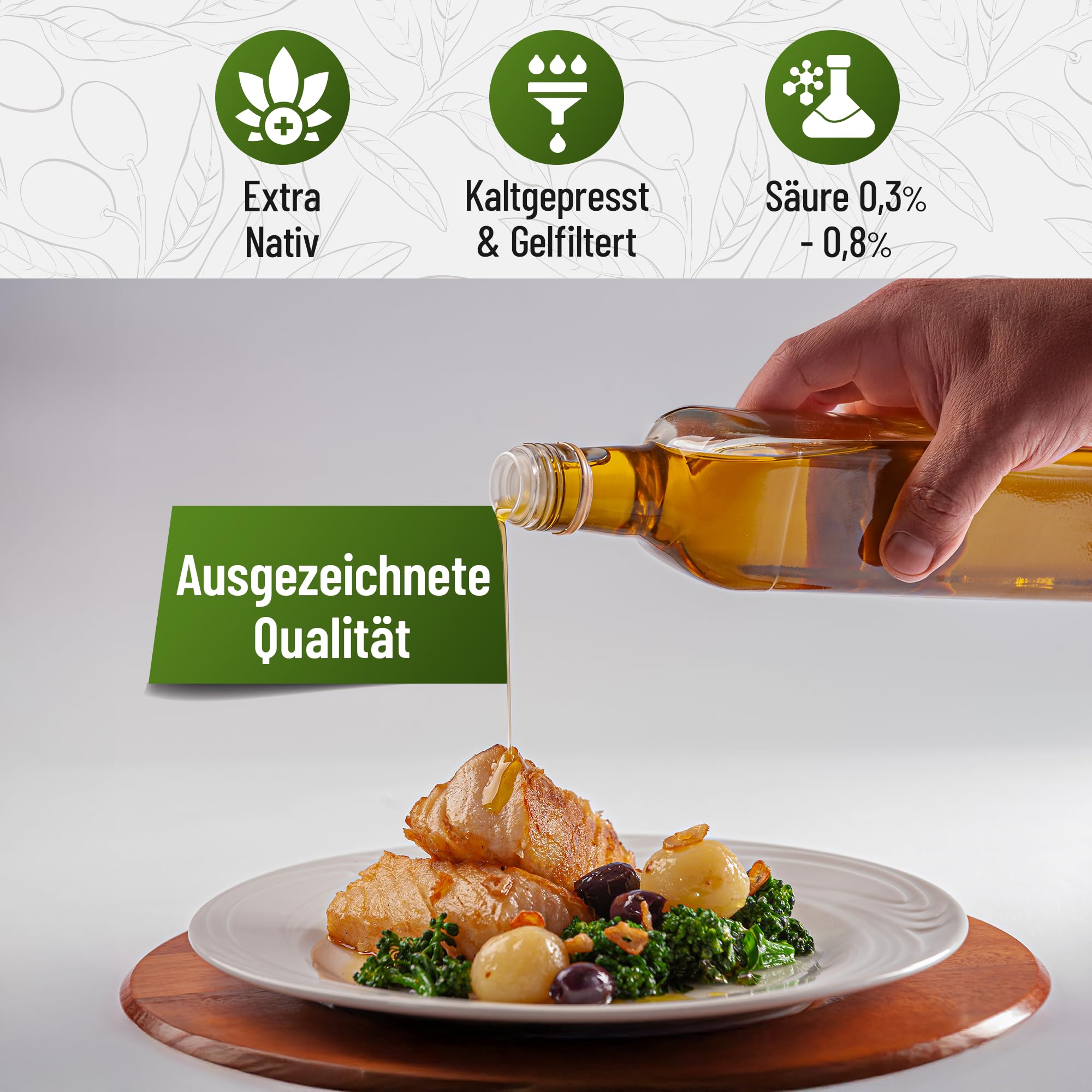 Extra Natives Olivenöl 5 Liter (kaltgepresst) – Griechisches Olivenöl aus Kreta, Premium Qualität mit Ausgießer, geeignet für Salate & Kochen, ohne Zusätze