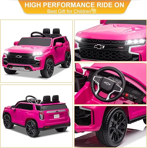 Miniatura 4 de VALUE BOX Chevrolet - Camión con licencia para niños, vehículo eléctrico con batería de 12 V, control remoto de 2.4 G, luces, bocina, música,