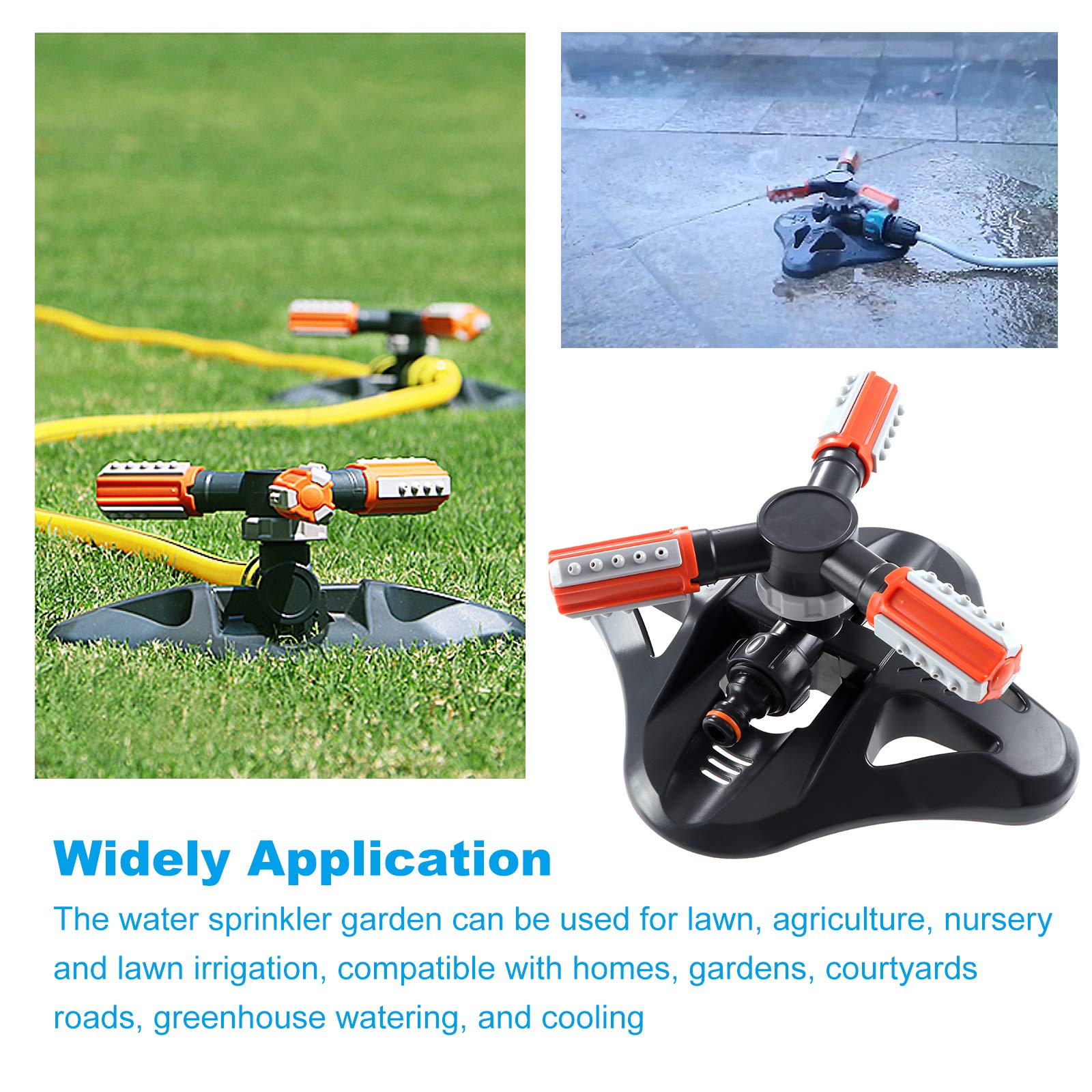 Arroseur Pour Pelouse,3 Bras Arroseur Grande - Rotation 360