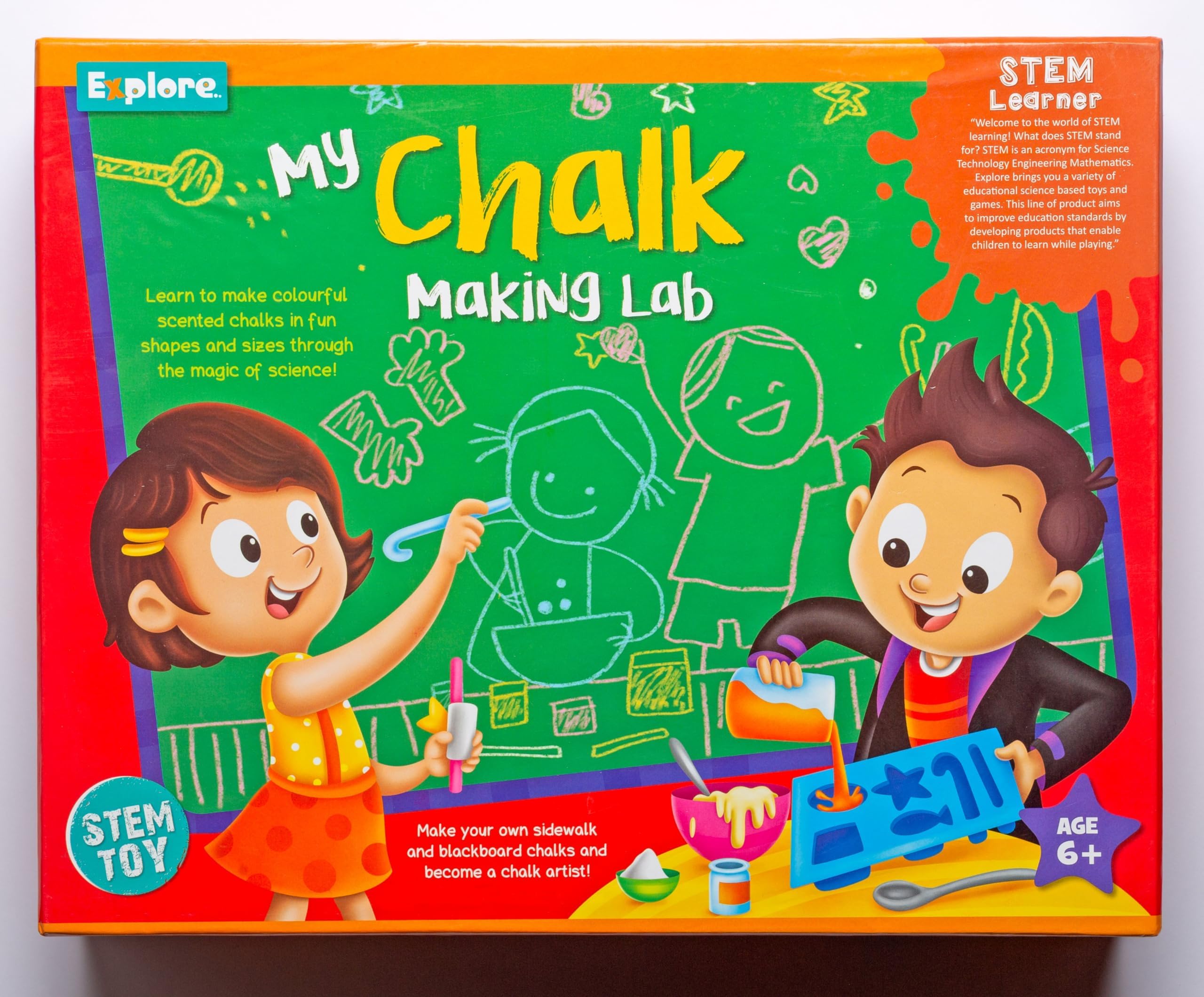 Goyal's Science Experiments STEM Learner | My Chalk Making Lab | Learning & Educational DIY Activity Toy Kit for Ages 6+ for Kids | Create Colorful & Scented Chalks | Safe & Non-Toxic Materials