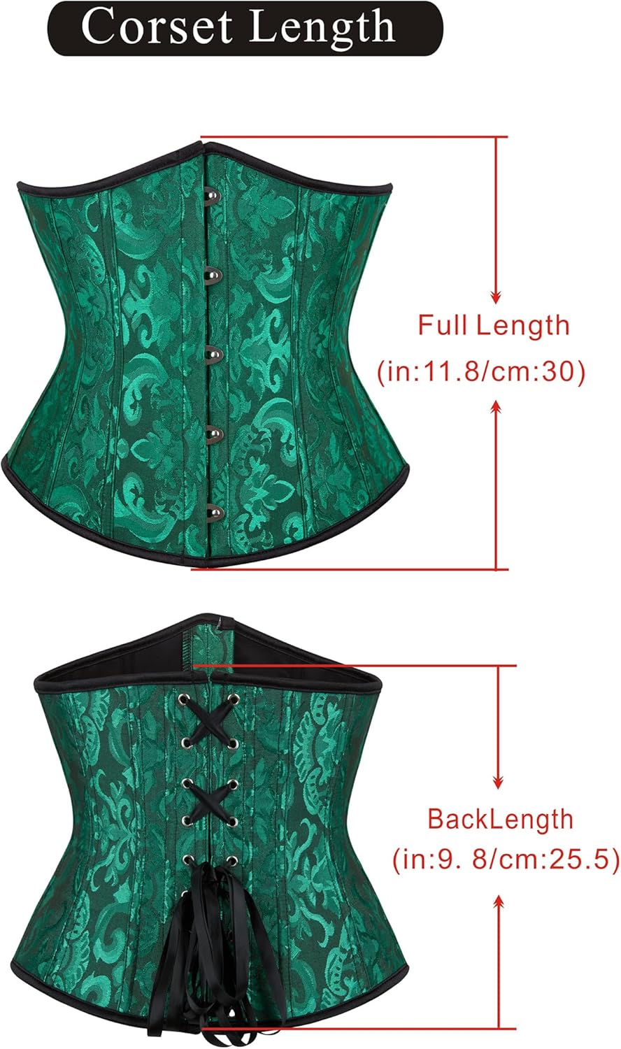 Alivila.Y Fashion Corset Womens Brocade Underbust Boned Corsets Bustier Waist Trainer - Image 4