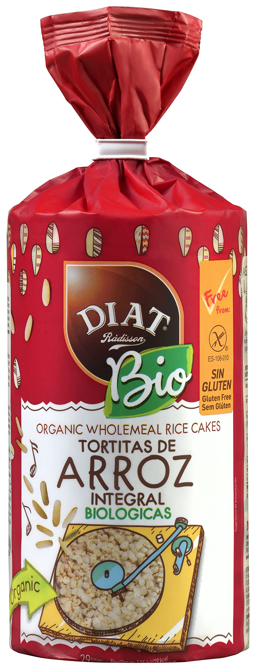 DIAT Radisson Tortitas de Arroz Sin Gluten BIO Integral Inflado Ligero Digestivo Vegano