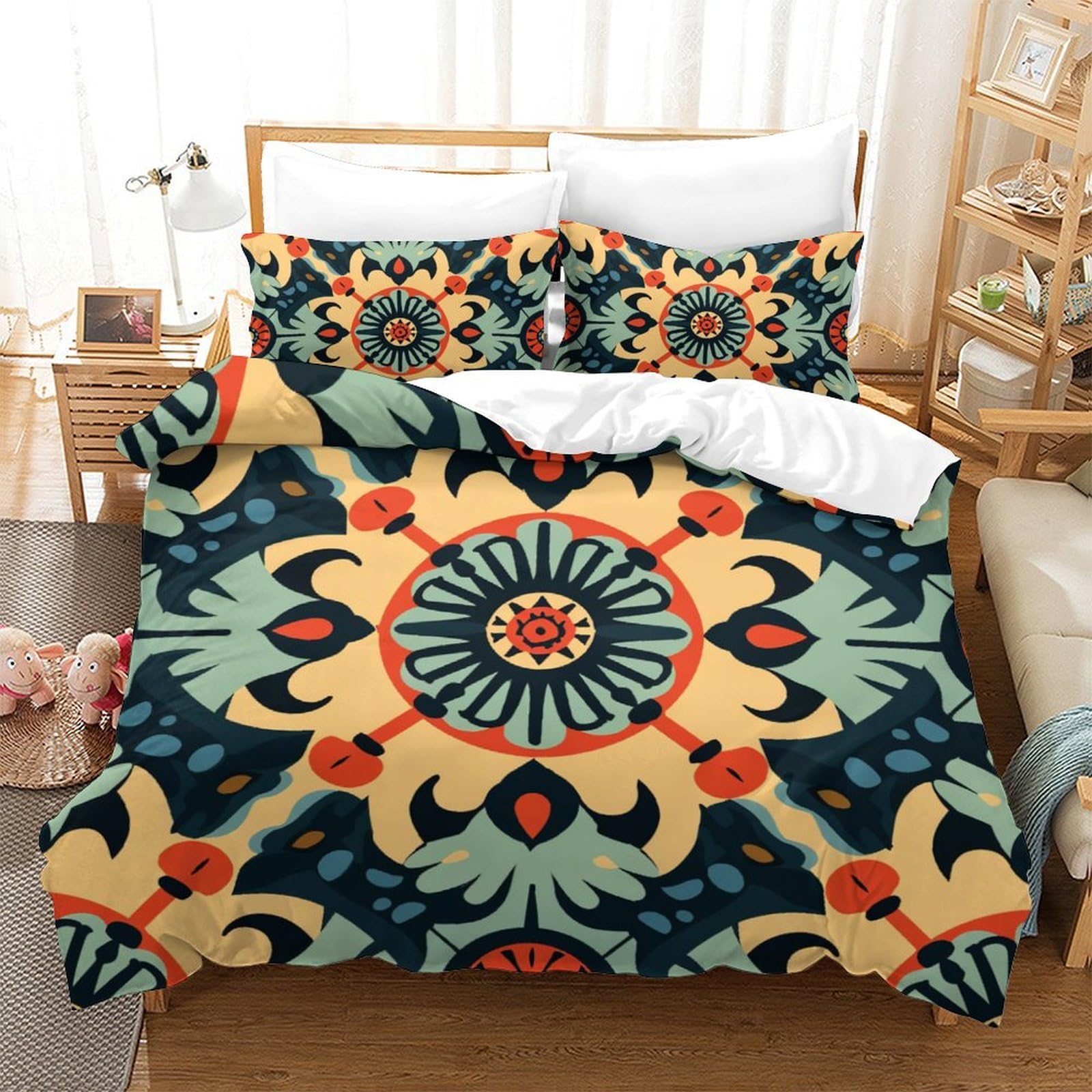 Housse de couette antibactérienne en microfibre respirante 3 pièces pour lit enfant 200x200