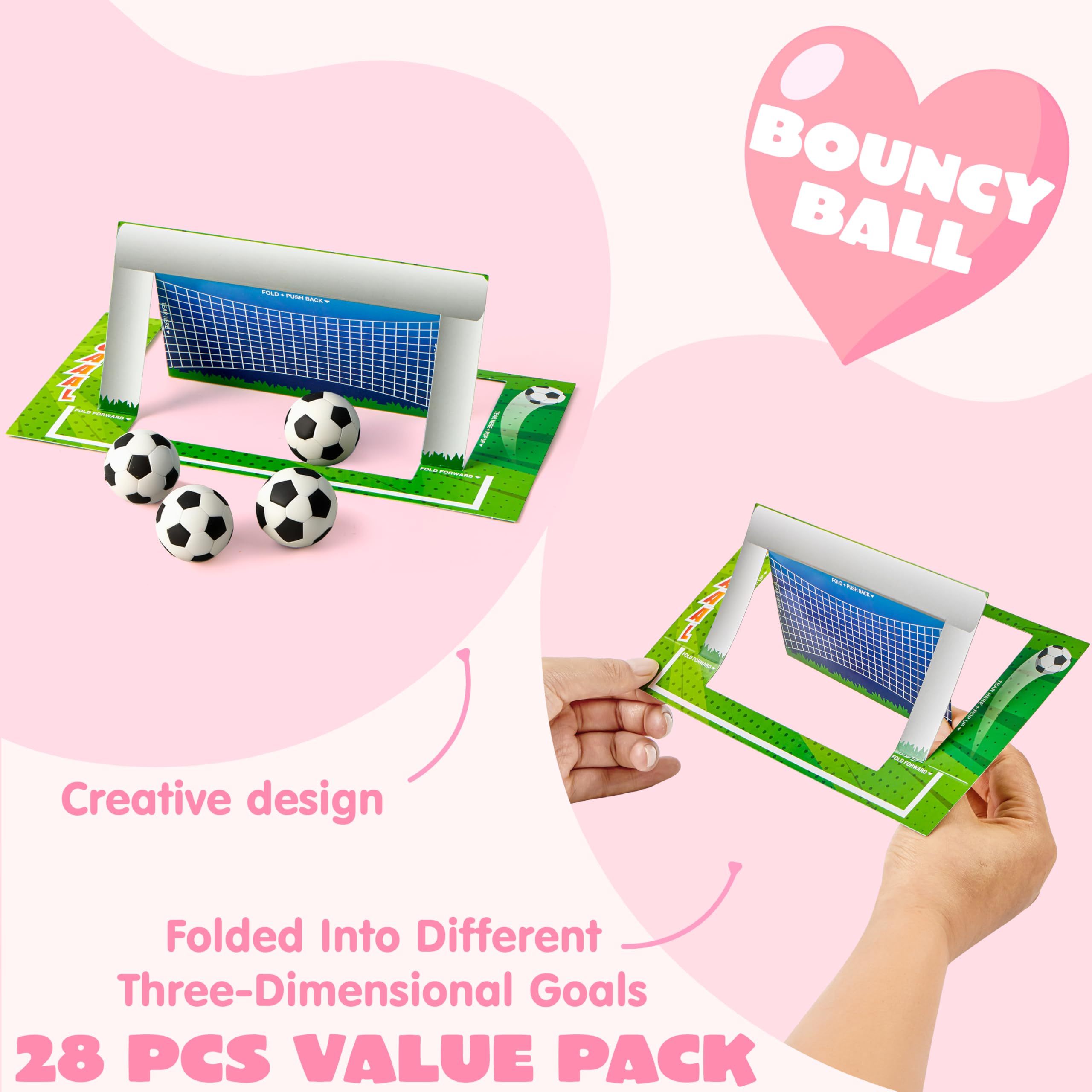 JOYIN 28 tarjetas de juego deportivo para el día de San Valentín con 7 gomas de borrar de pelota deportiva para niños, mini borrador de fútbol, baloncesto, fútbol con tarjetas para regalo de San