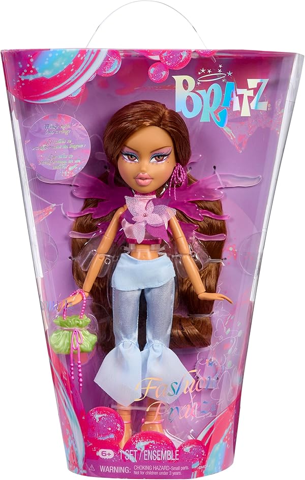 Bratz Fashion Pixiez Yasmin – Fantasy-Sammelpuppe mit Echter Mode und Accessoires, Flügel Verwandeln Sich in einen Ring