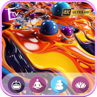 Vivid Liquid Abstractions: 4K Satisfying Fluid Visuals with Relaxing Music for Meditation Screensaver For Fire TV - NO ADS
