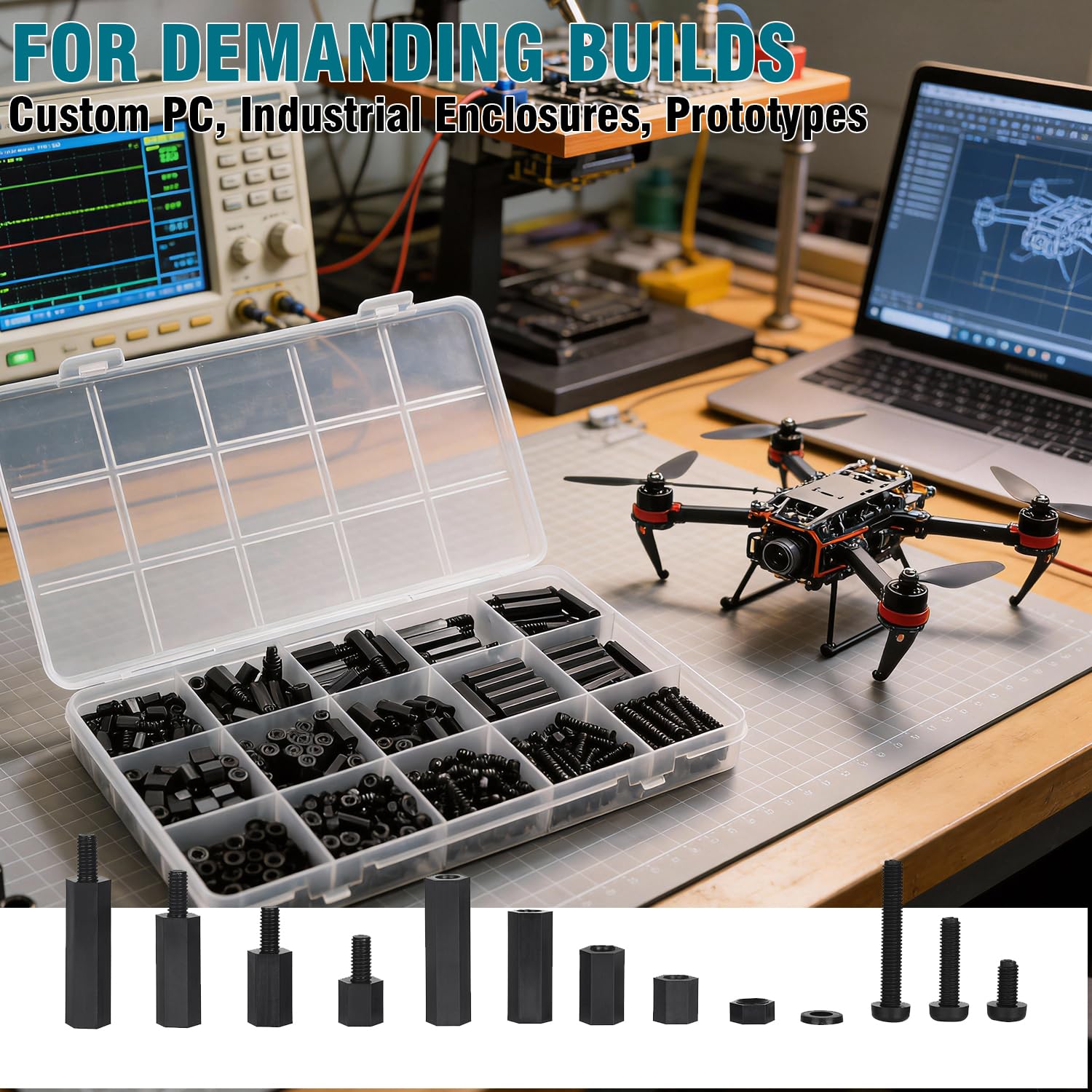M3 Standoff Kit - 600 Pcs for Electronics & 3D Printing -7