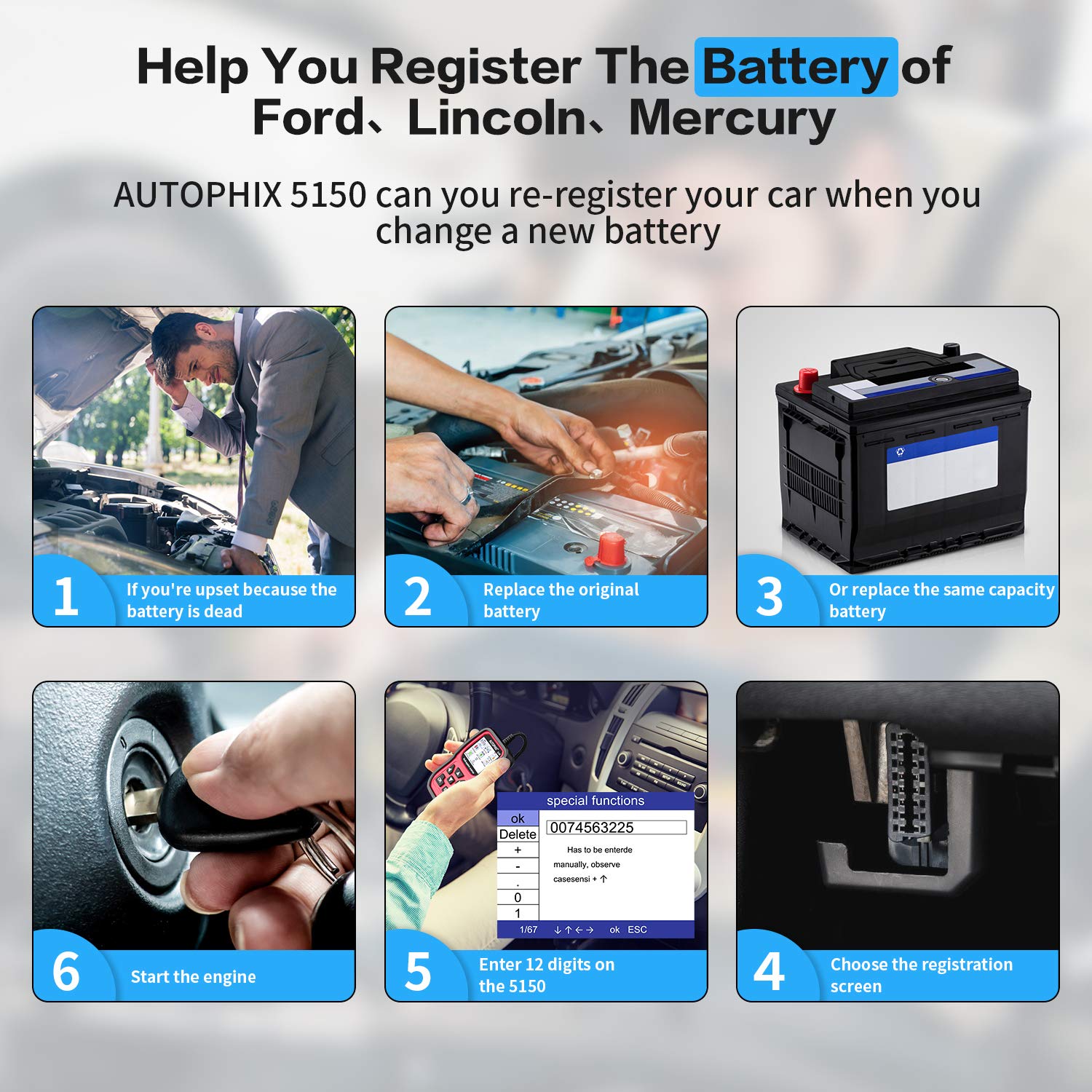 Buy AUTOPHIX Car Code Reader for Ford Lincoln Mercury 5150 Multi ...