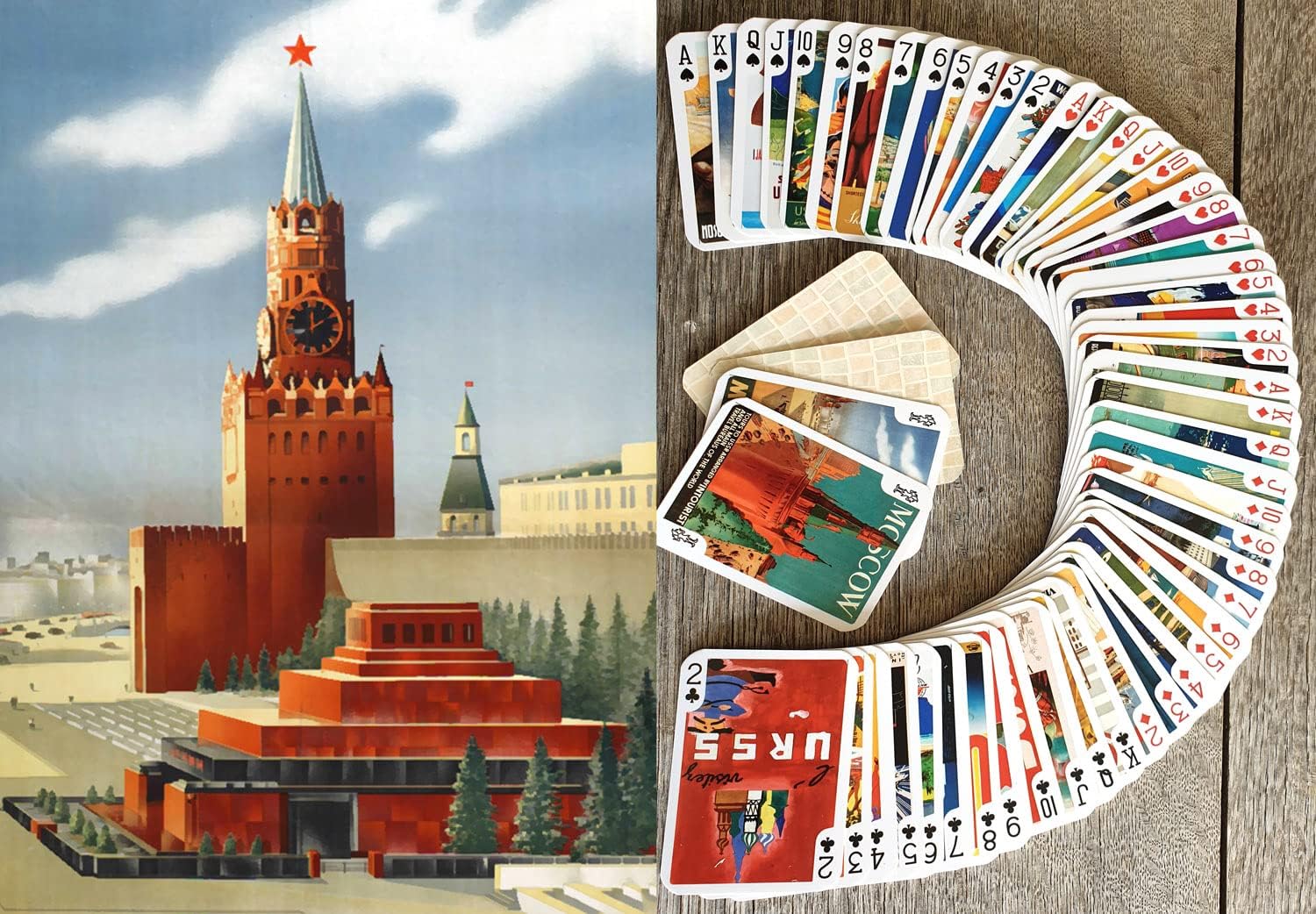 ON The Beach Travel Posters Playing Cards (Poker Deck 54 Cards All Different) Vintage Retro Classic Travel Posters Britain USA