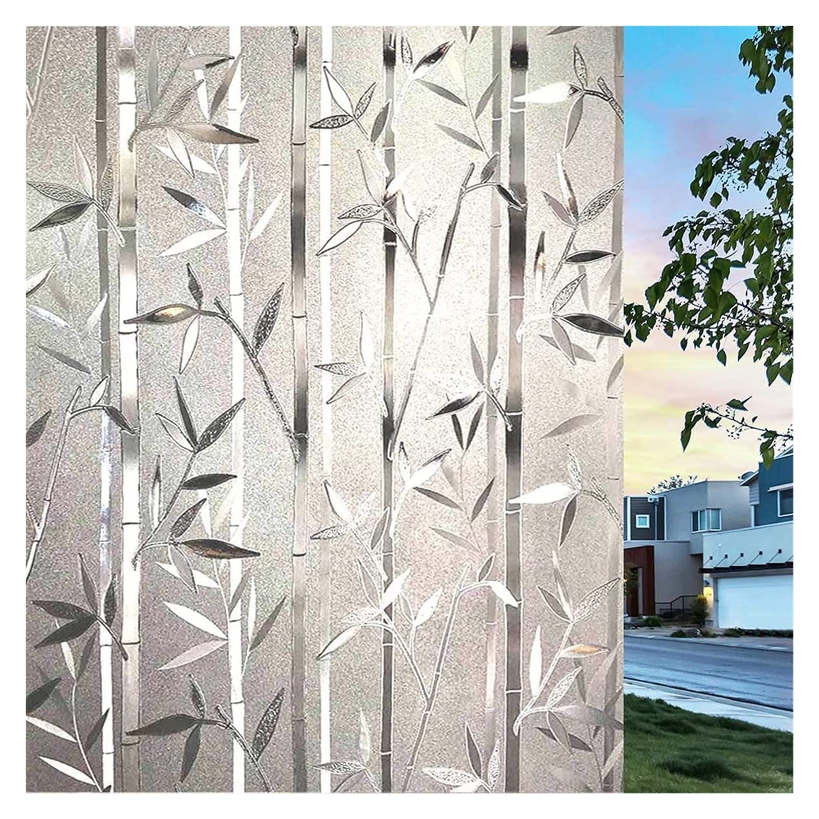 Window Film Window Film Opaque Stickers for Glass Windows Self-Adhesive Sun Blocker Anti Static Cling for Home(Champagne,45x100cm)