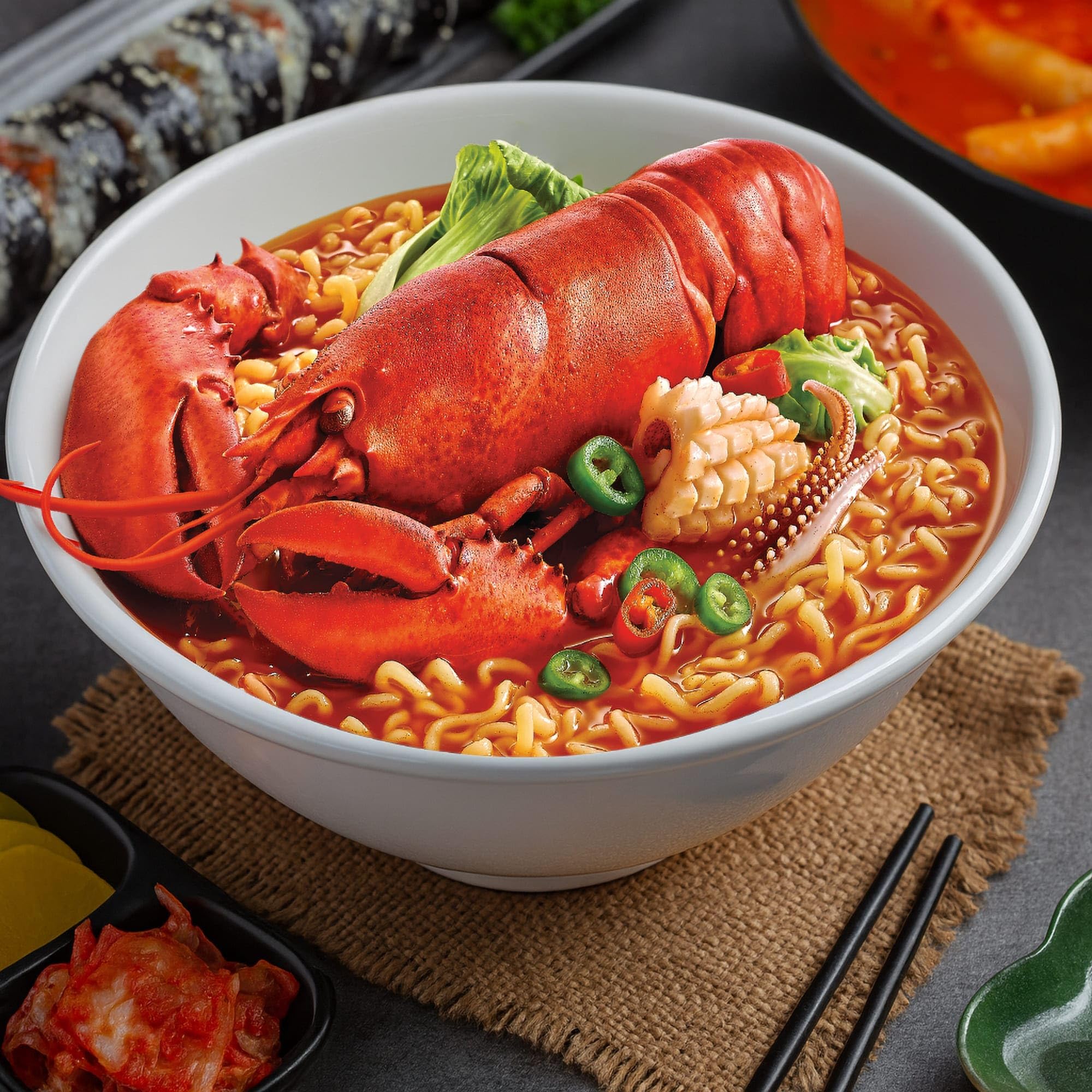 Paldo, Instant Bowl Noodles, Lobster Flavour, 110g 3.88 oz (Pack of 2)