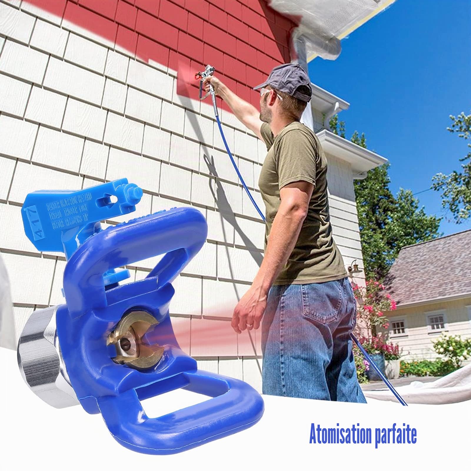 Buses de Pulvérisation Airless,Buse de Pulvérisation Réversible,6 PCS pour Pulvérisateur de Peinture Airless avec 2 Sièges de Buse,pour Maisons,Bâtiments,Jardins,Terrasses et Clôtures