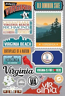 Reminisce Jet Setters 3.0 Virginia Dimensional Scrapbook Sticker